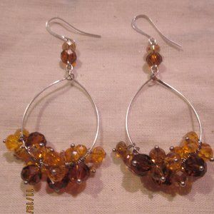 Caramel Crystal Chandelier Earrings